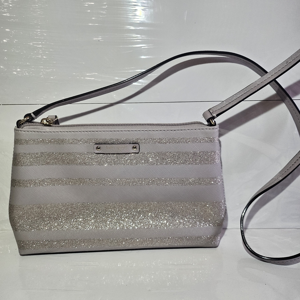 Elegant Silver Striped Women's Bag